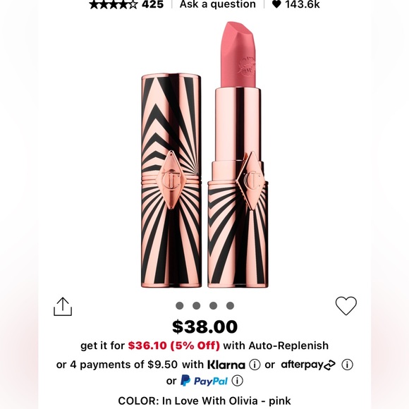 NWT Charlotte Tilbury Hot Lips In Love With Olivia Lipstick - Picture 1 of 4